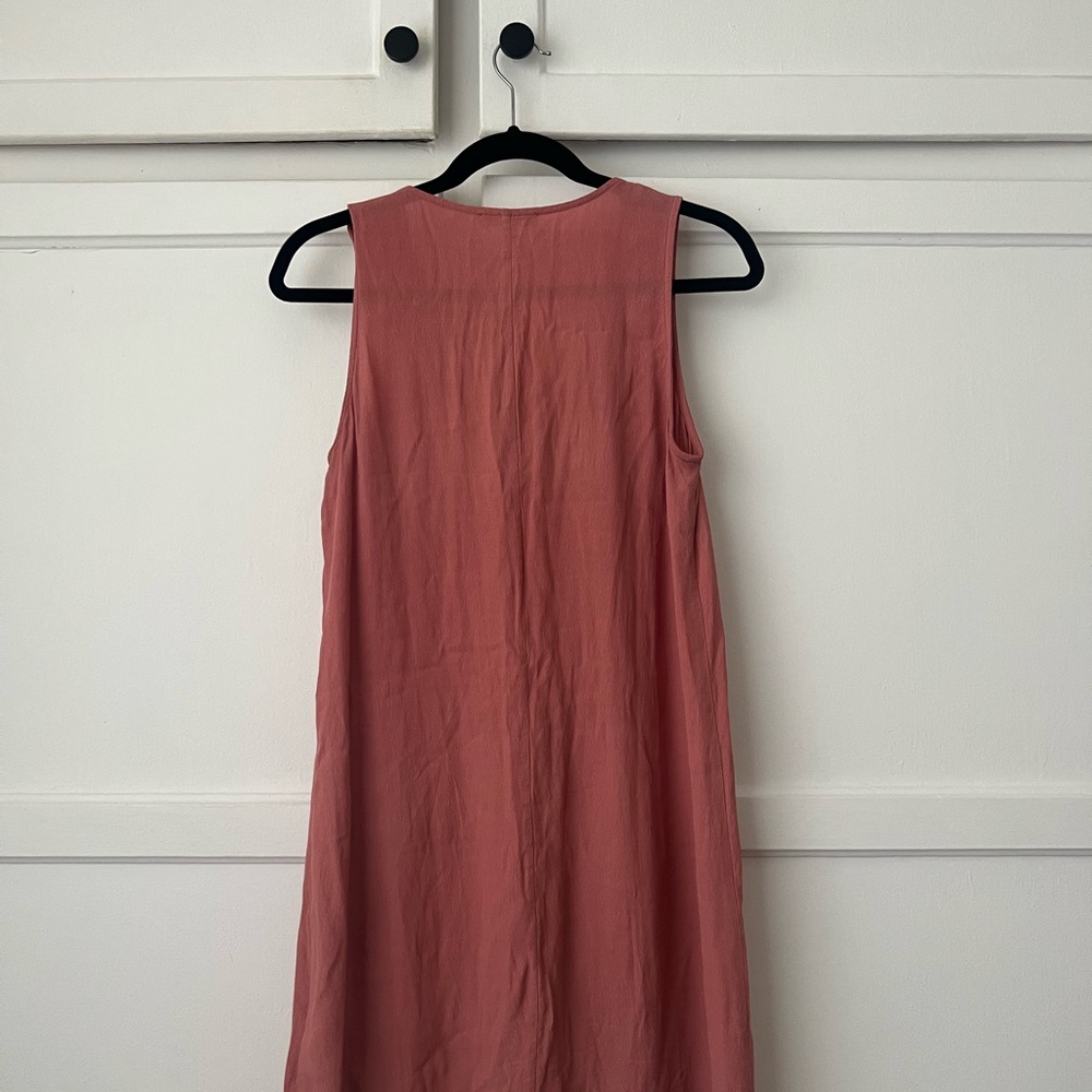 Madewell Heather Button-Front Dress Mauve - Picture 4 of 5